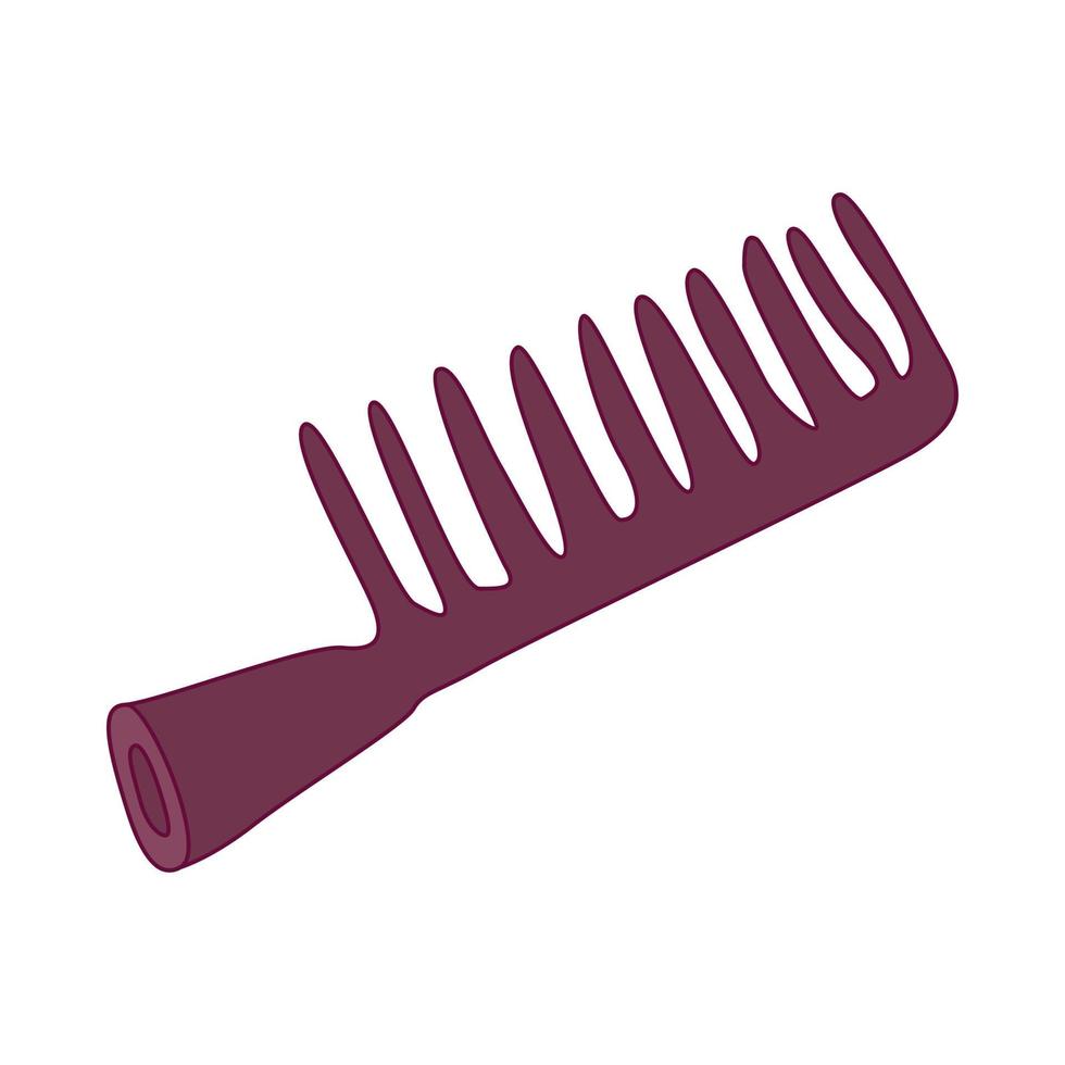 Black plastic comb icon, cartoon style vector
