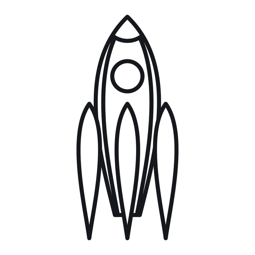 Rocket icon, outline style vector