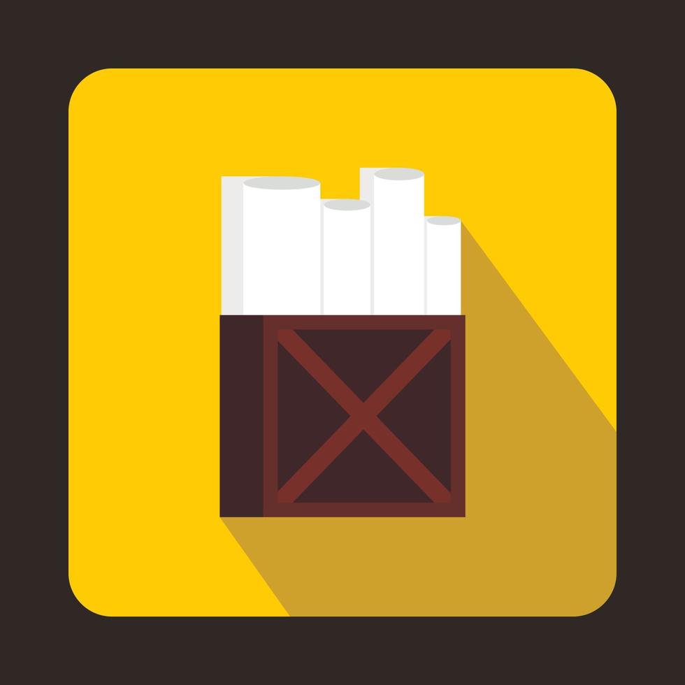 Rolls of white paper in a wooden box icon vector
