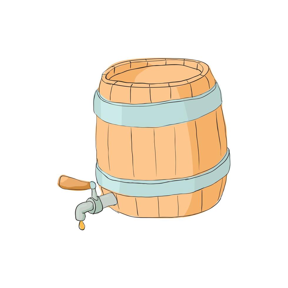 icono de barril de cerveza, estilo de dibujos animados vector