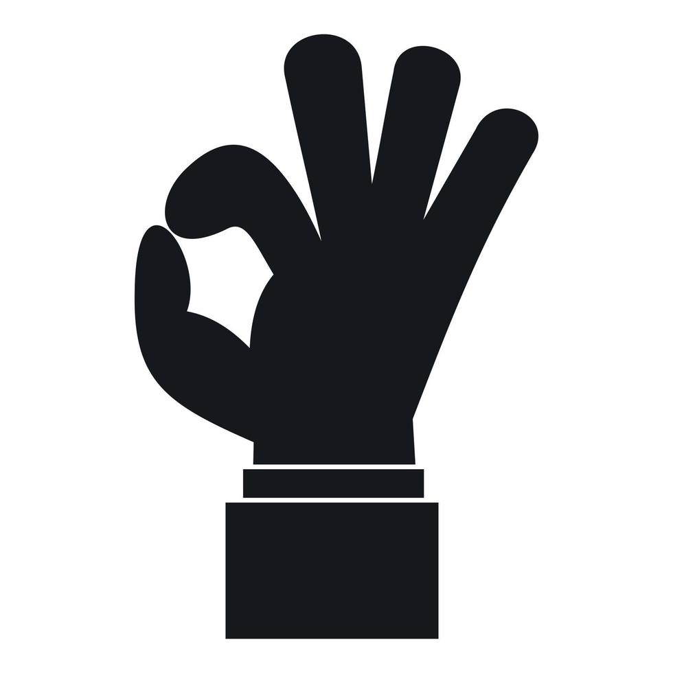 Ok gesture icon, simple style vector