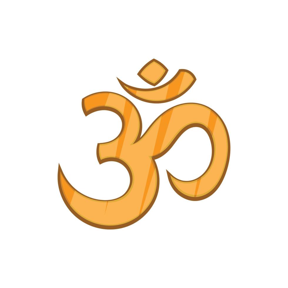 Hindu Om symbol icon in cartoon style vector