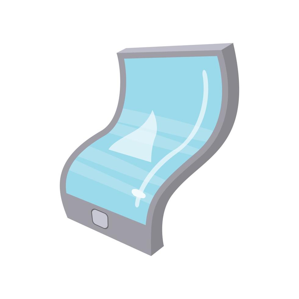 Flexible tablet icon, cartoon style vector