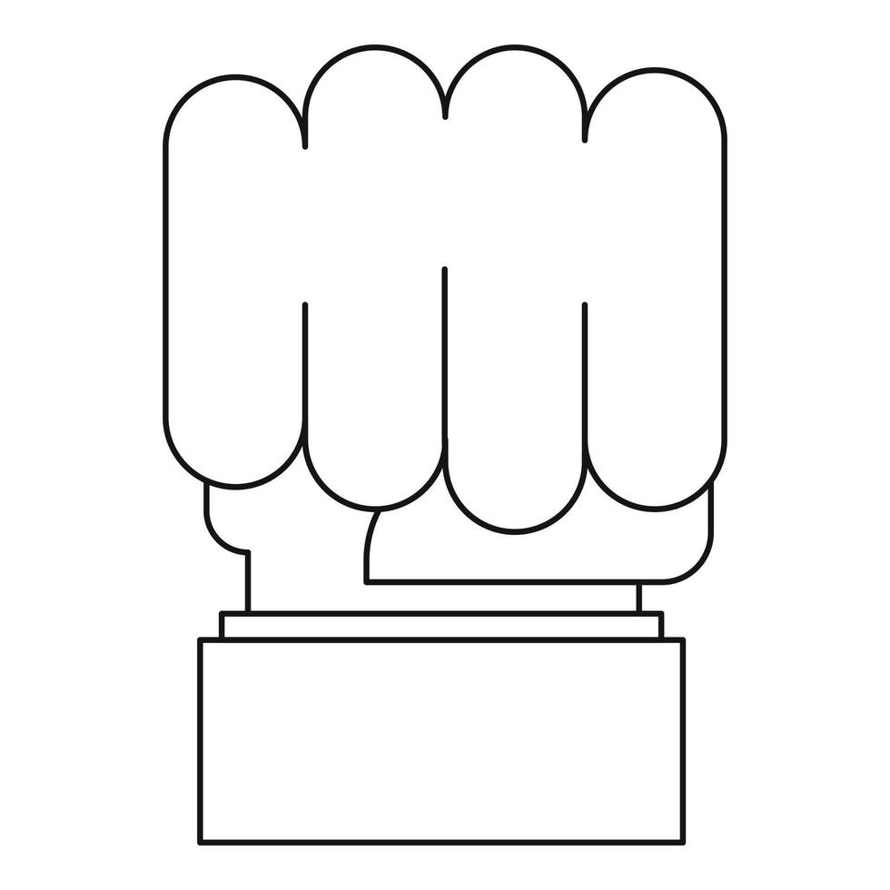 Big fist icon, outline style. vector