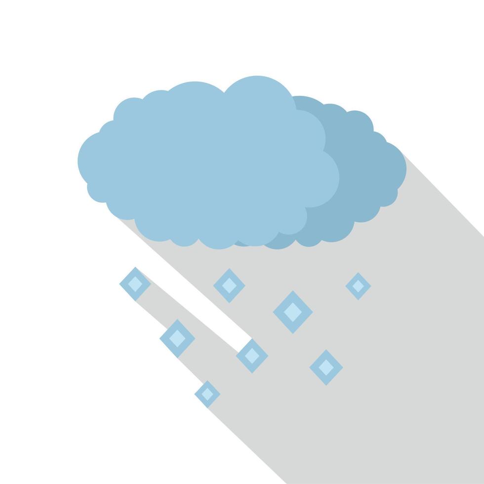 Snow cloud icon, flat style vector