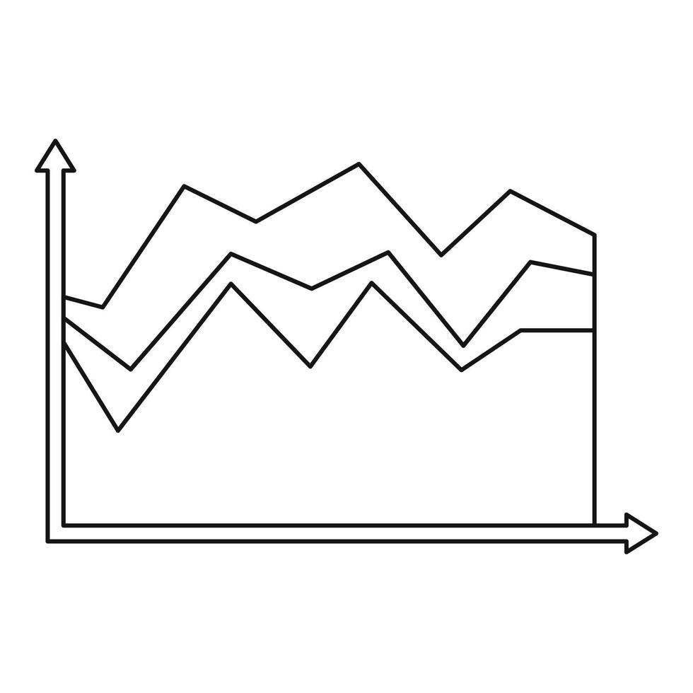 línea delgada de vector de icono de gráfico de negocios