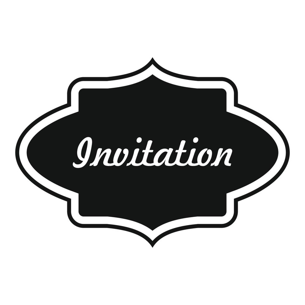 Invite label icon, simple style. vector