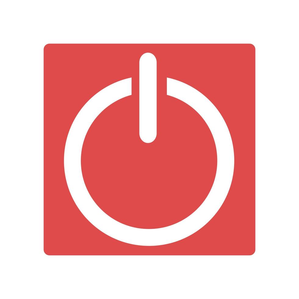 Red power icon vector simple