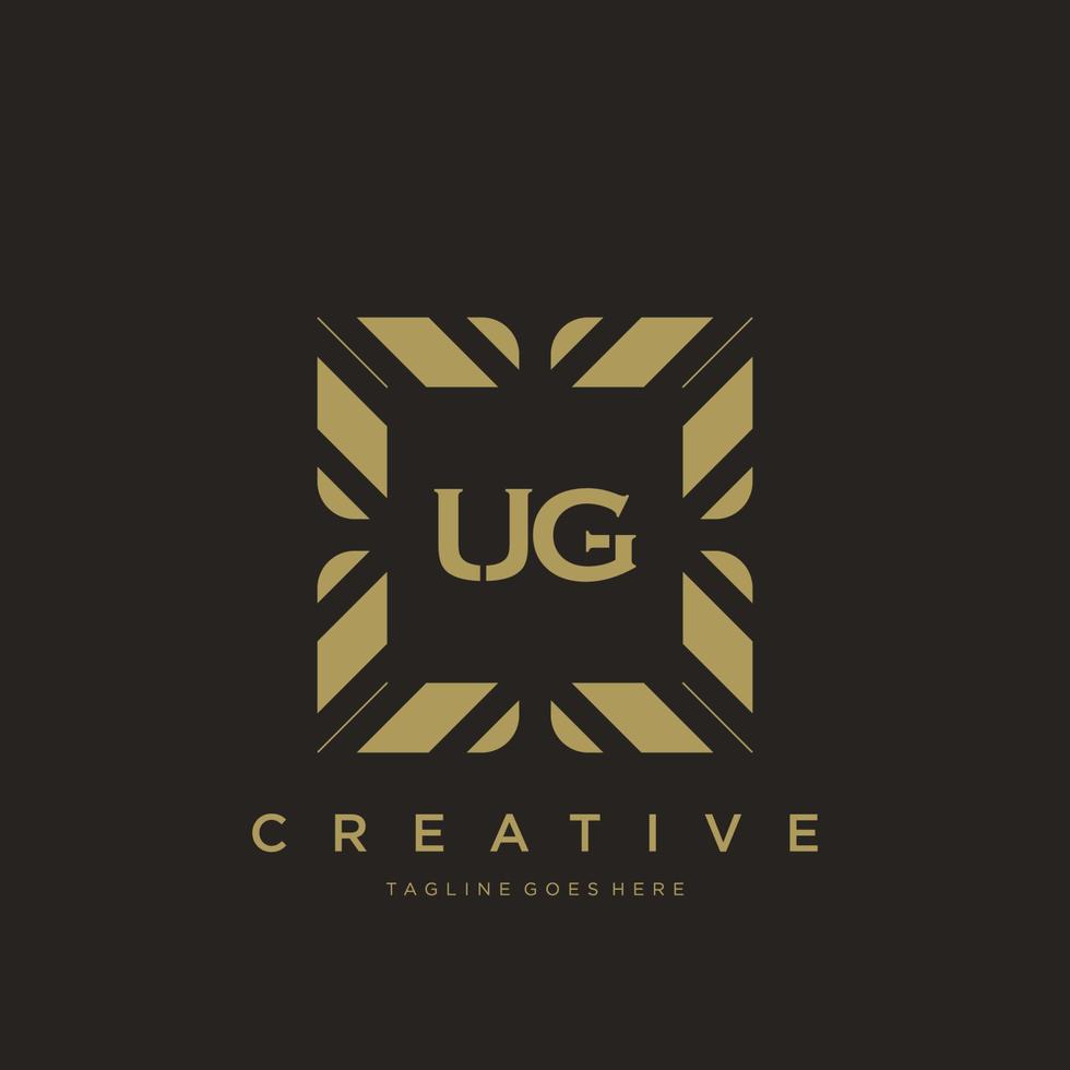 UG initial letter luxury ornament monogram logo template vector