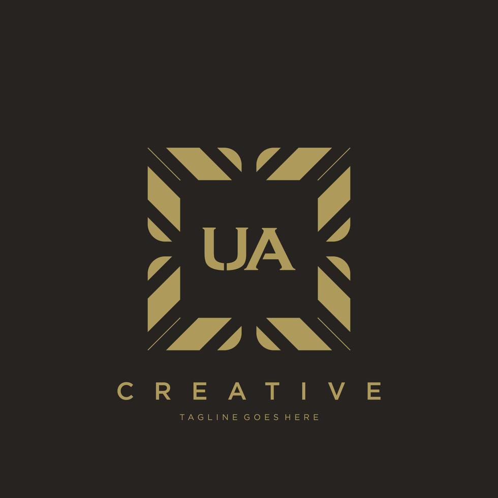 UA initial letter luxury ornament monogram logo template vector