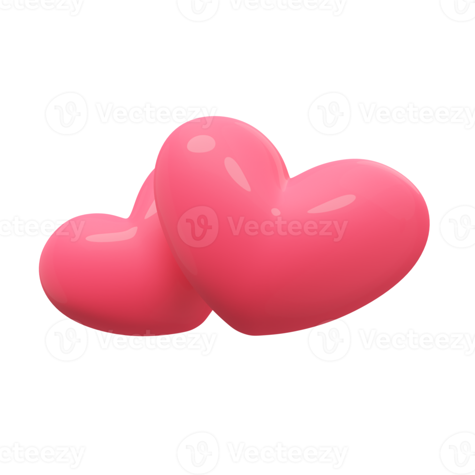 3D Shiny Heart Shaped Balloons Expression of love on Valentine's Day. png