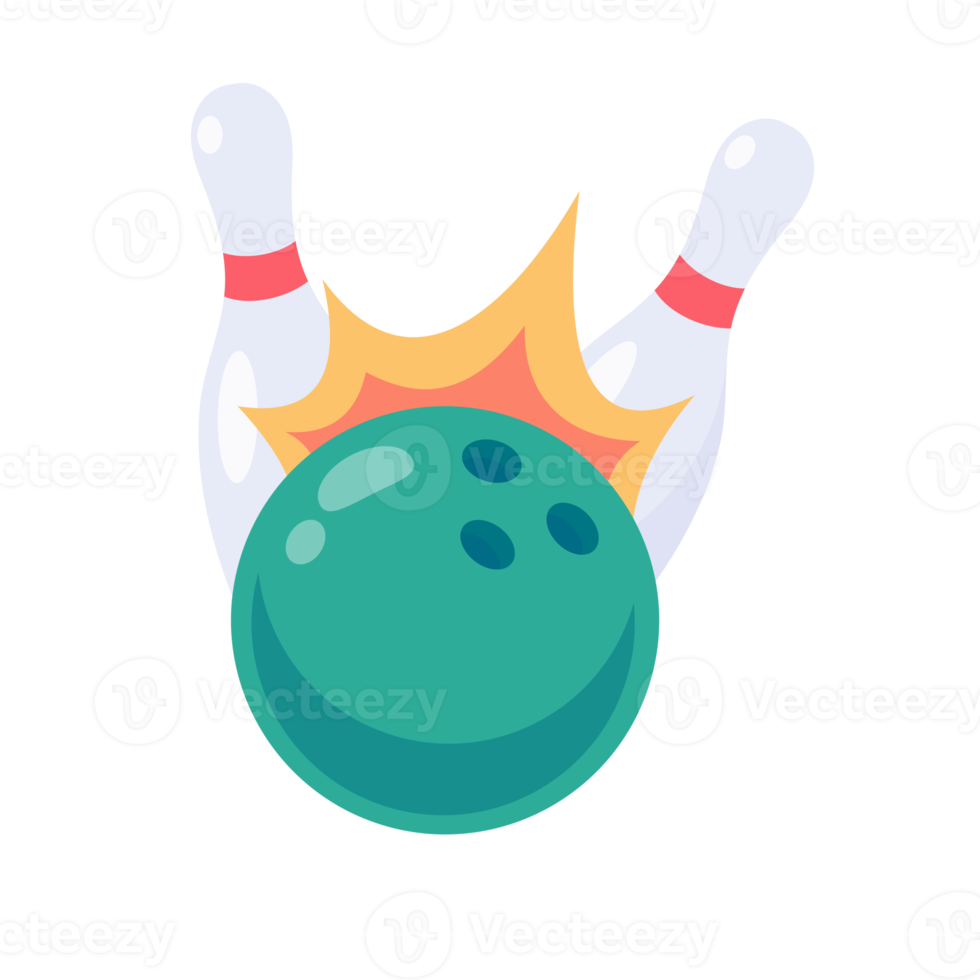 A bowling ball that rolls to hit the pin. png