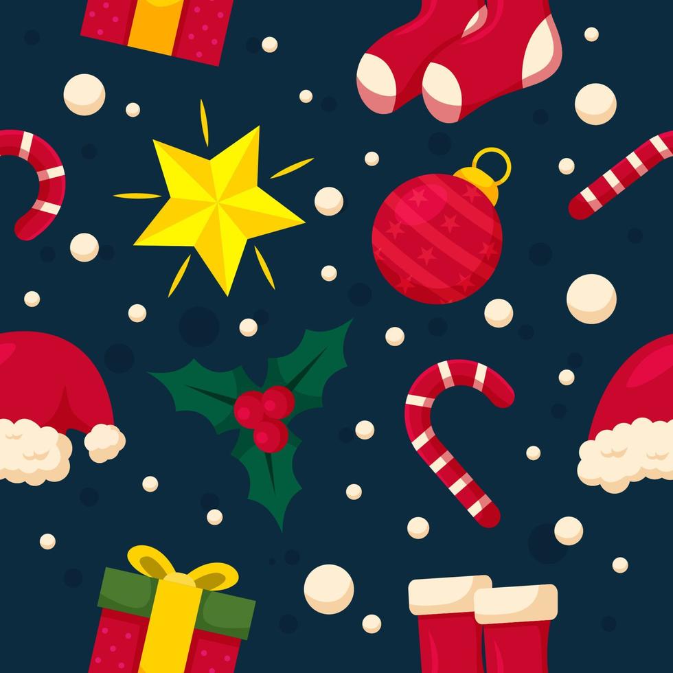 Seamless Pattern Christmas Items vector