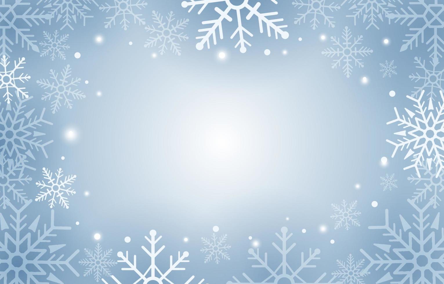 fondo de copos de nieve de invierno vector