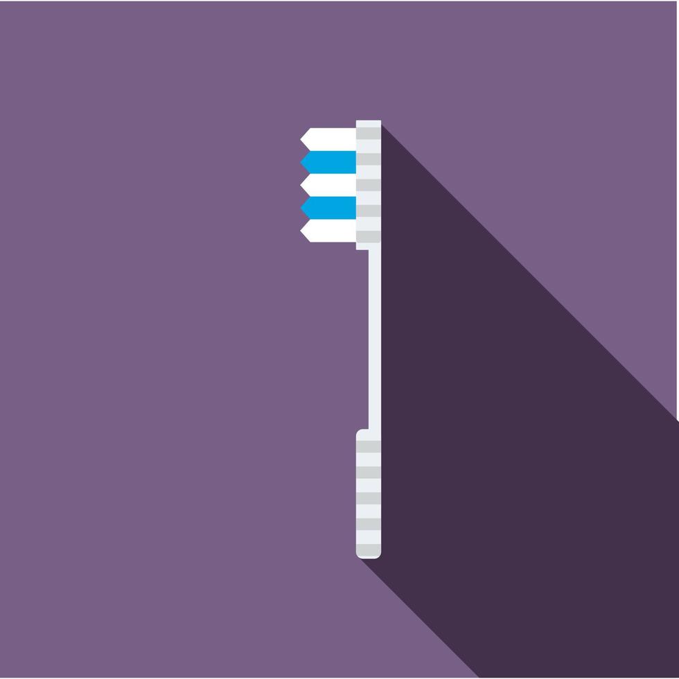 icono de cepillo de dientes blanco, estilo plano vector