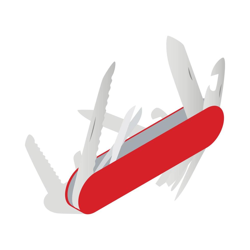 Pocket knife icon, isometric 3d style vector