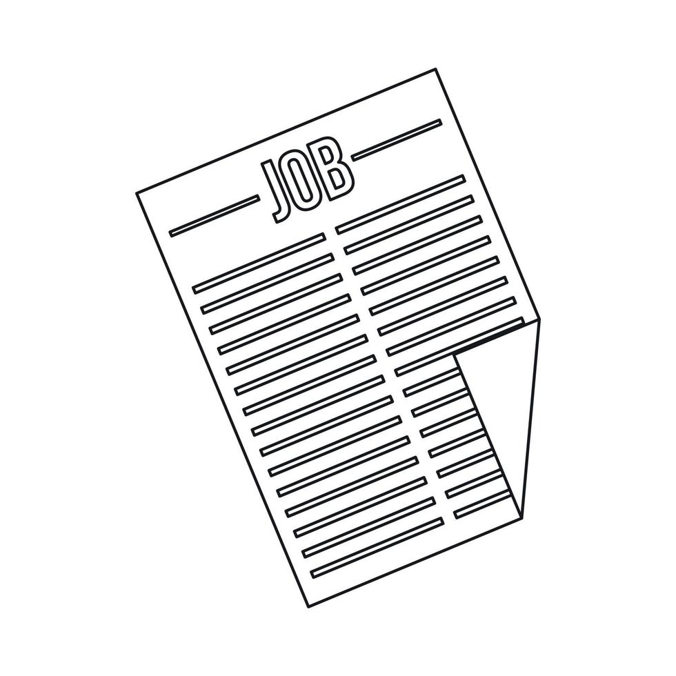 Newspaper with the headline Job icon vector