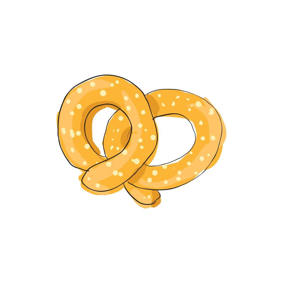 icono de pretzels, estilo de dibujos animados vector