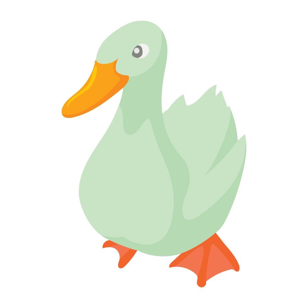 White goose icon in cartoon style vector