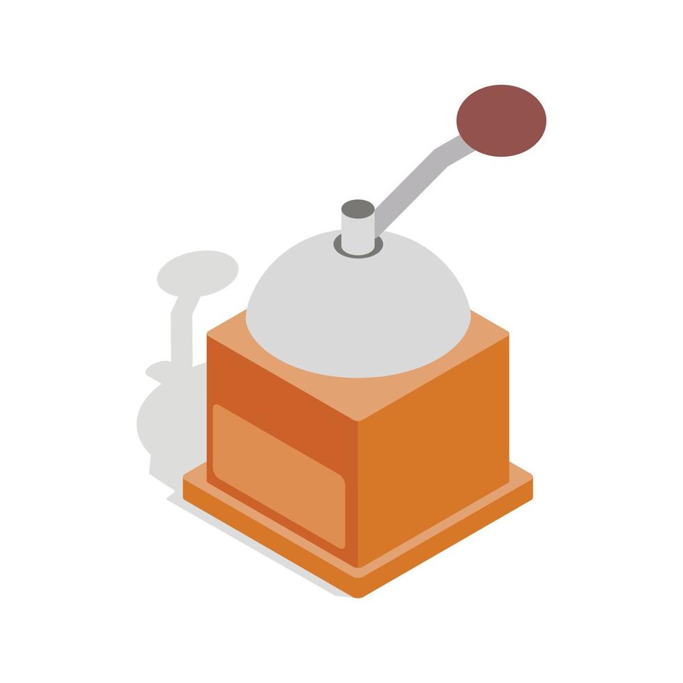 Coffee grinder icon, isometric 3d style vector