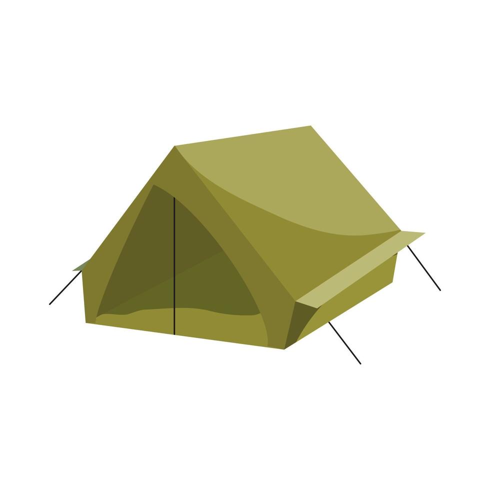 Hiking tent icon, cartoon style vector