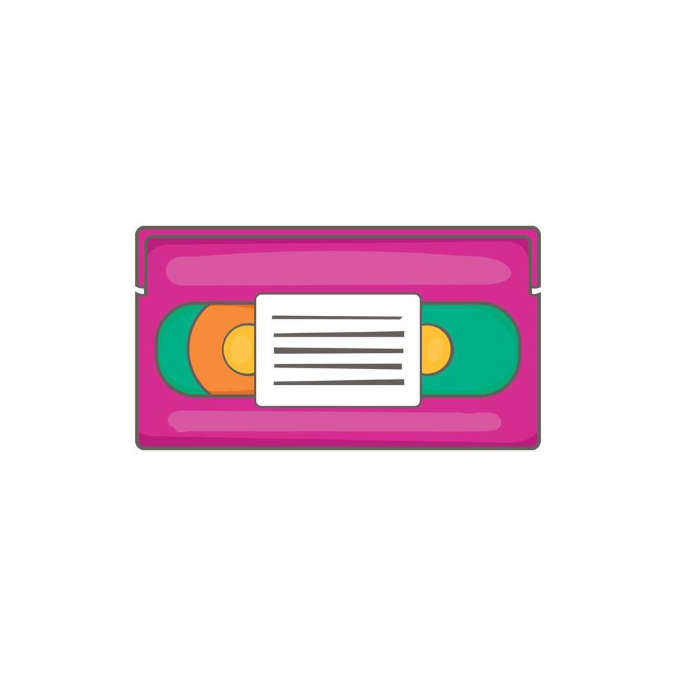 Video cassette icon, cartoon style vector