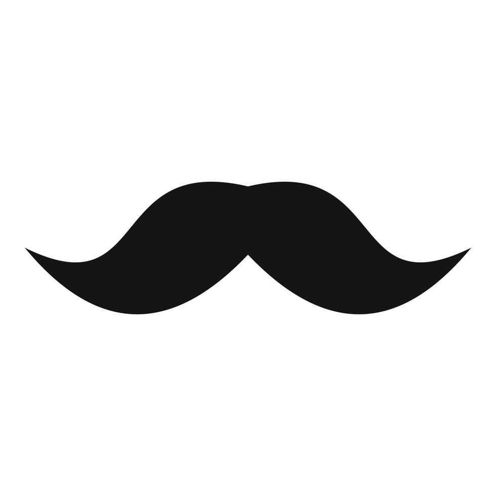 icono de bigote inglés, estilo simple. vector