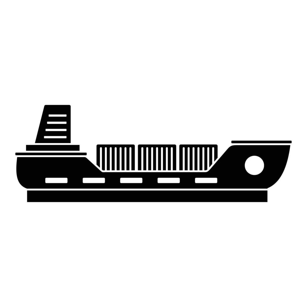 icono de carga del barco, estilo negro simple vector