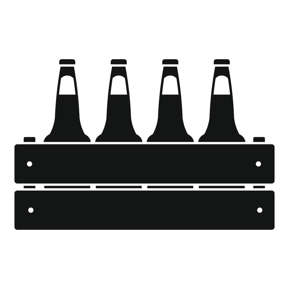 Beer crate icon, simple style. vector