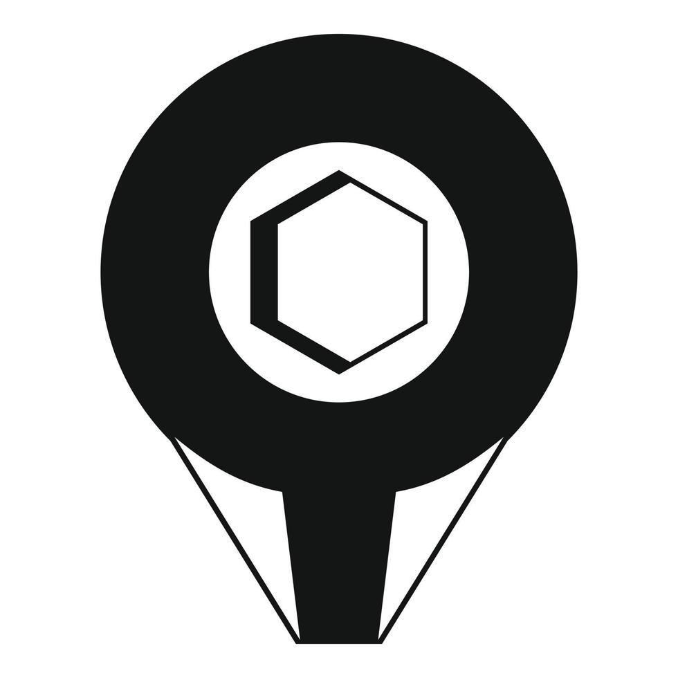 Mark pin icon, simple style. vector
