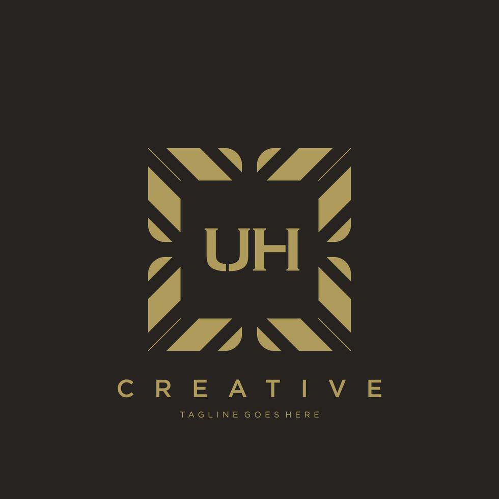 UH initial letter luxury ornament monogram logo template vector