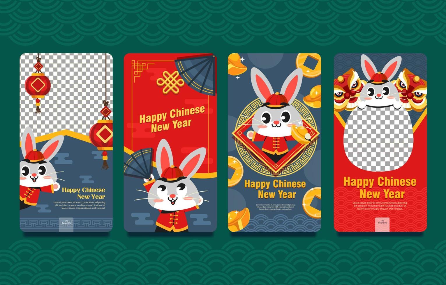 Social Media Content For the Year Water Rabbit vector