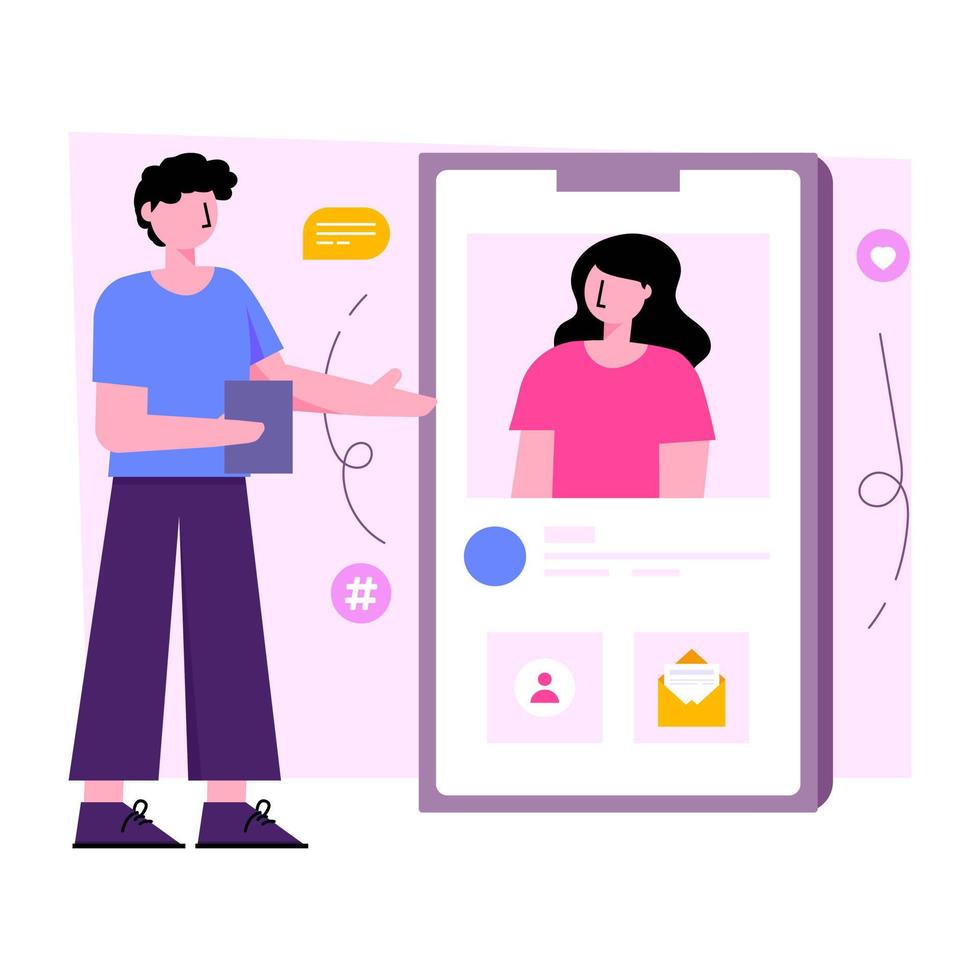 Modern design illustration of mobile video chat vector
