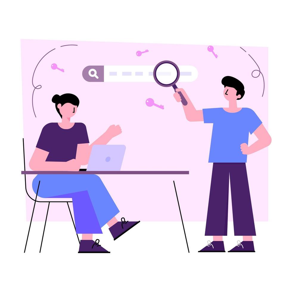 Trendy design illustration of search keyword vector