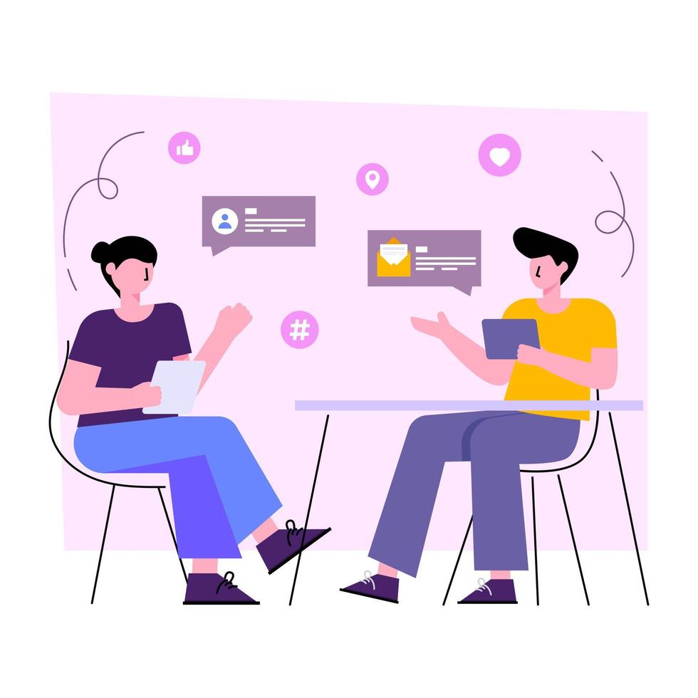 A flat design illustration of communication vector