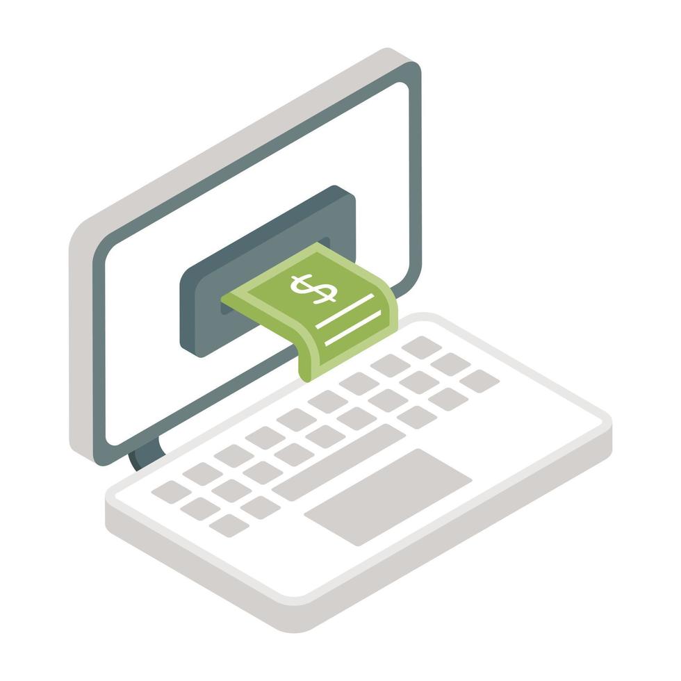 Trendy design icon of online money withdrawal vector