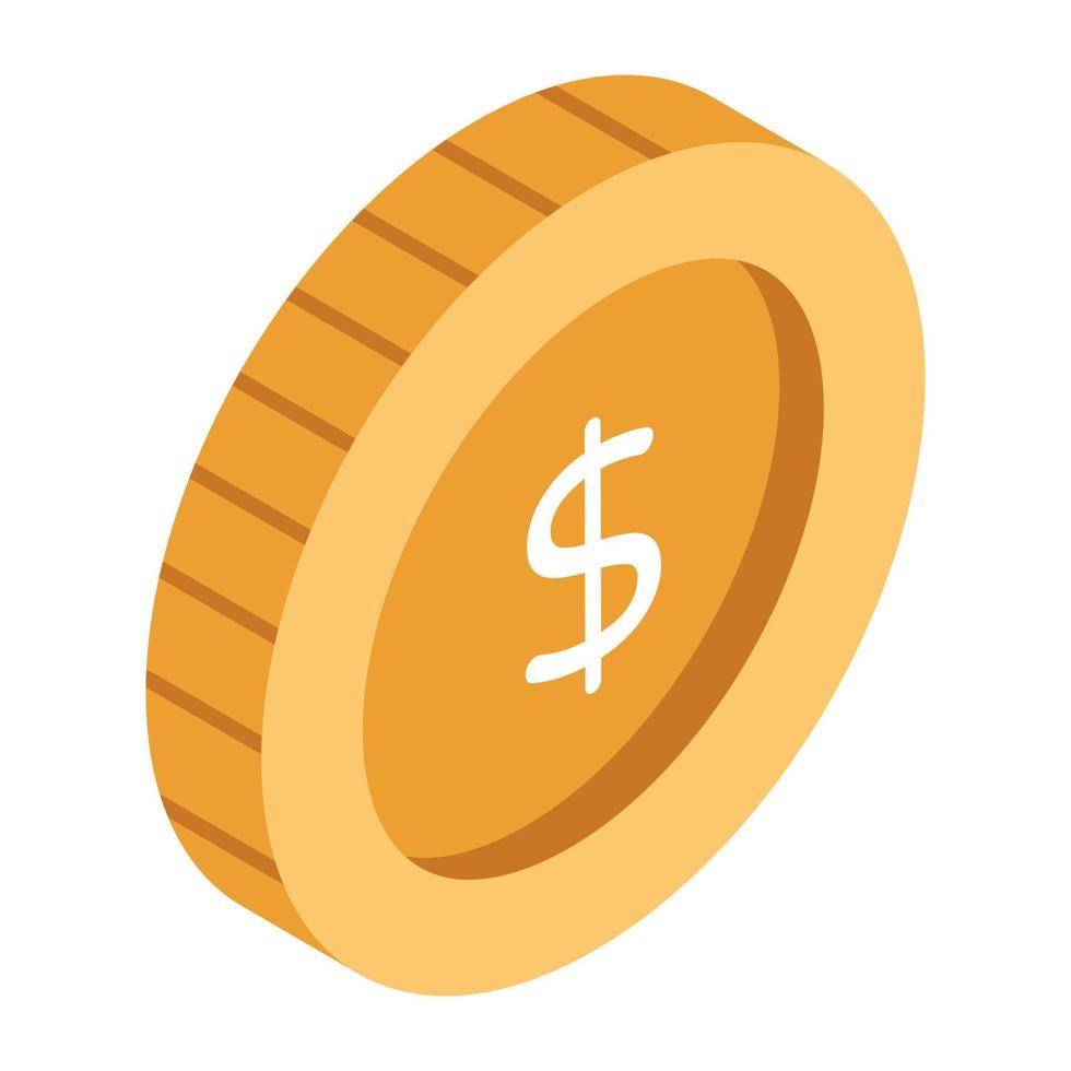 Unique design icon of dollar coin vector