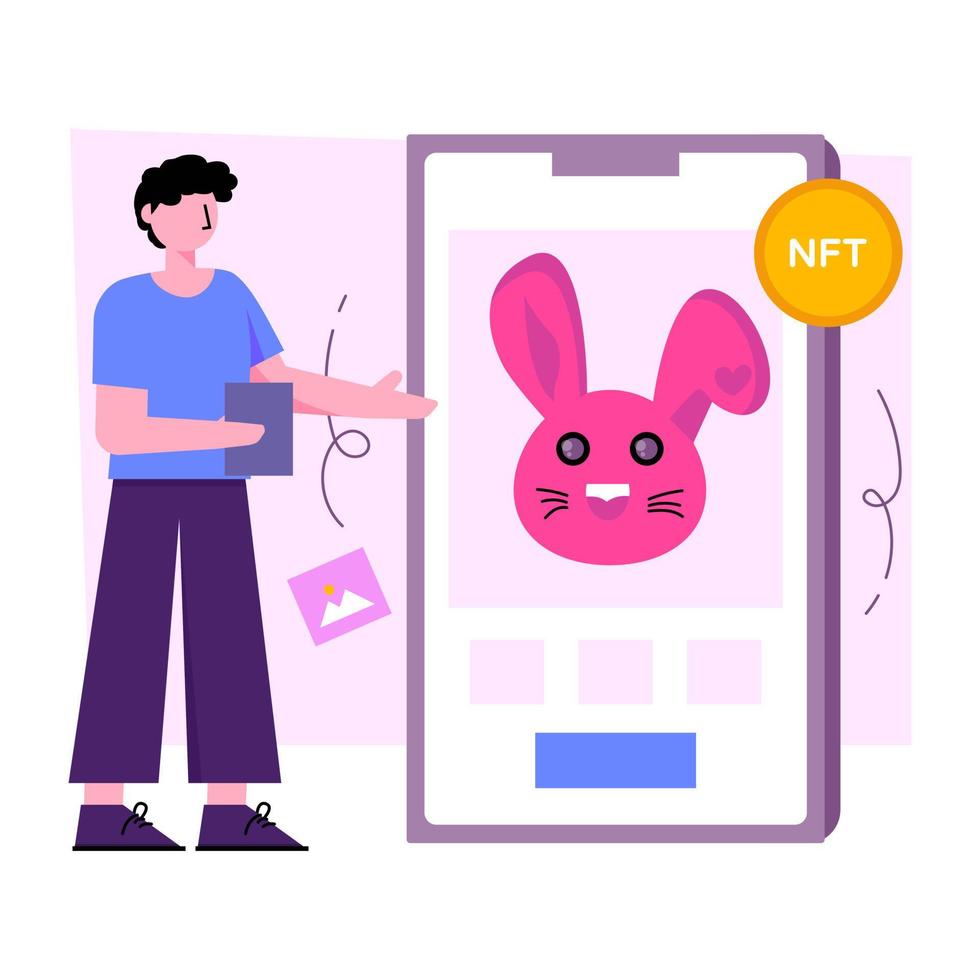 Modern design illustration of mobile nft vector