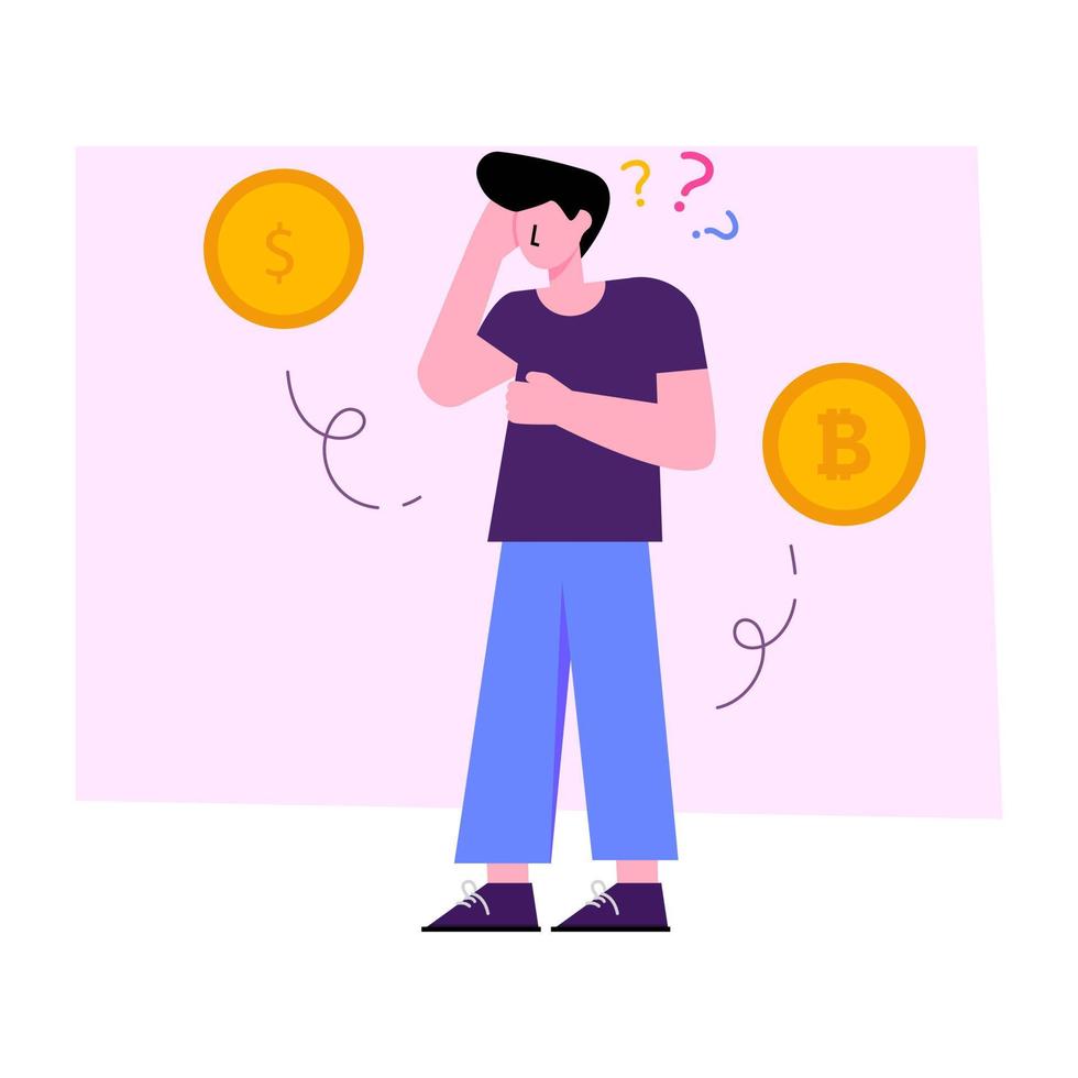 An illustration design of confused person vector