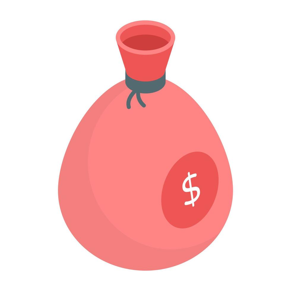 Trendy design icon of money bag vector