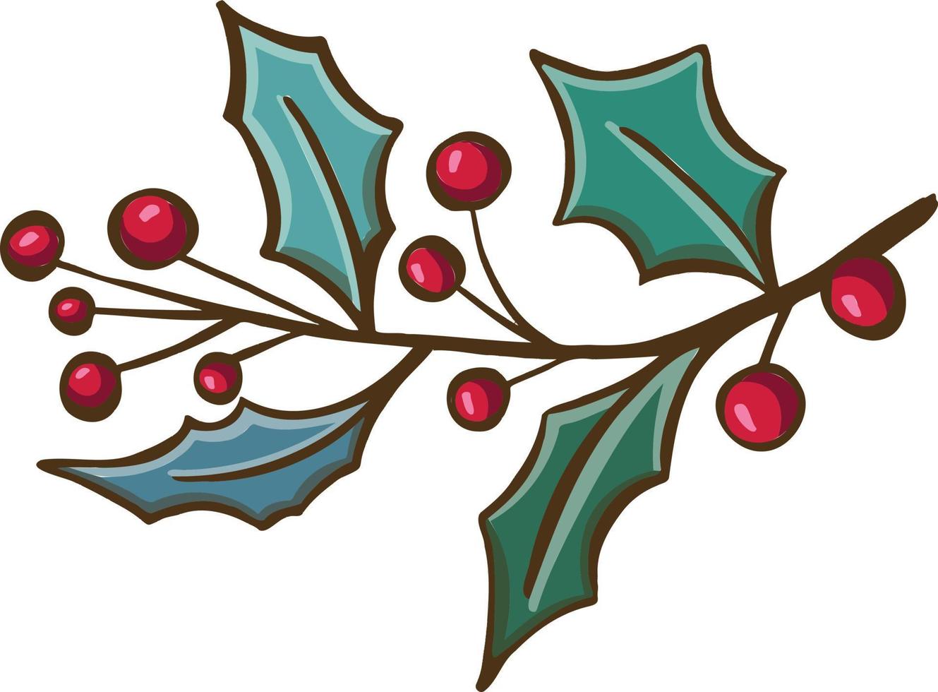 symbol new year christmas berry holly holly color cartoon vector