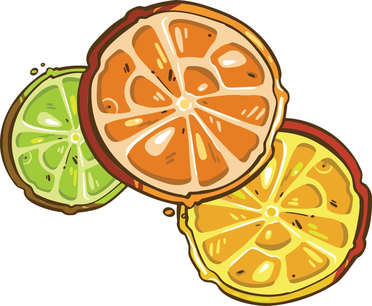 icono símbolo limón naranja frutas brillante colorido vector