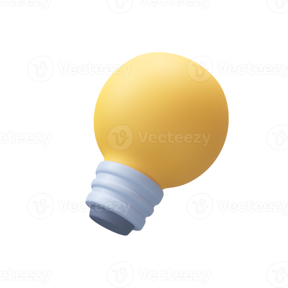 3D gelbe Glühbirne Symbol Geschäftswissen Tipps Ideen png