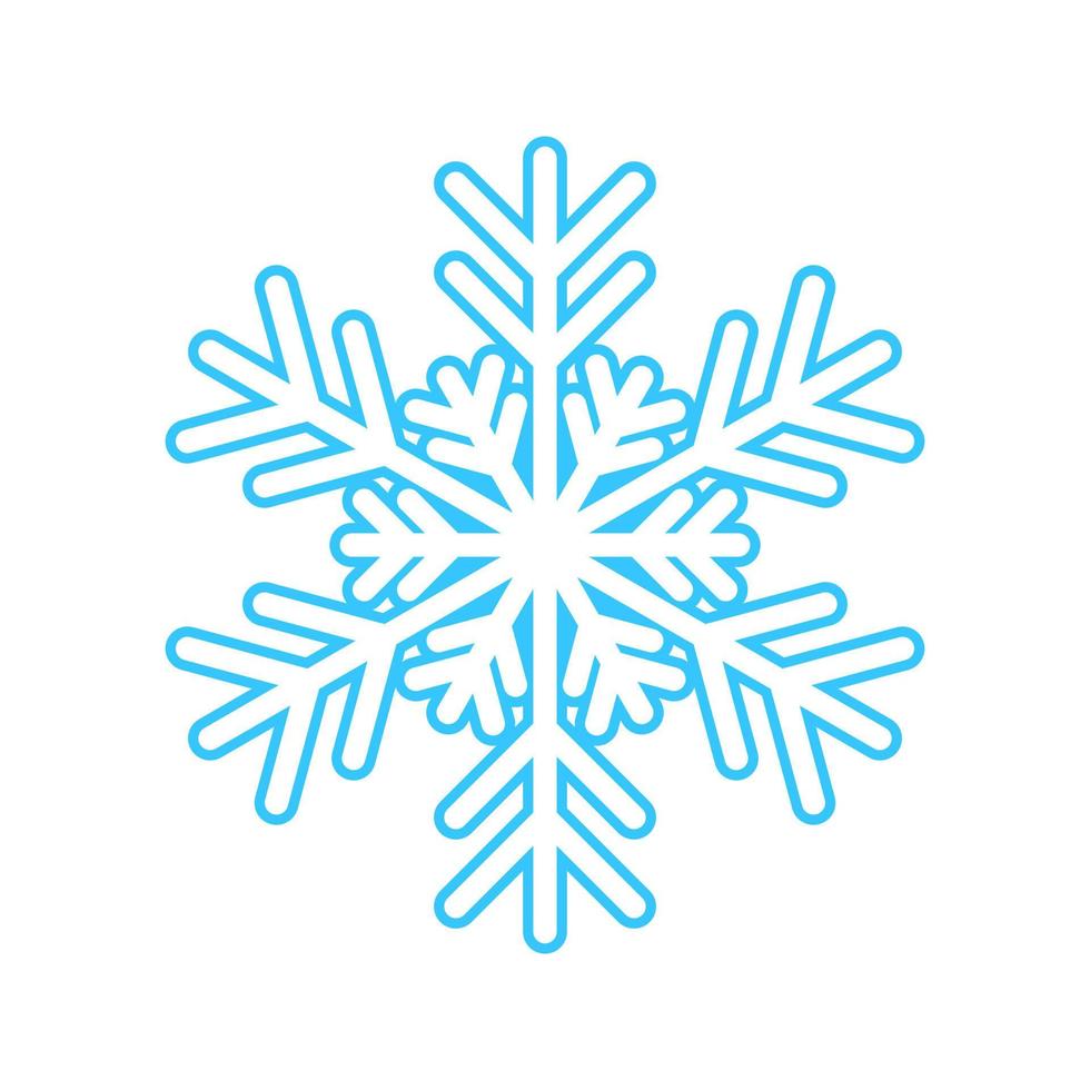 simple copo de nieve hecho de líneas azules. decoración festiva para año nuevo y navidad, símbolo de invierno, elemento de diseño. ilustración vectorial vector