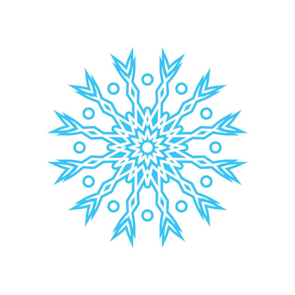 simple copo de nieve hecho de líneas azules. decoración festiva para año nuevo y navidad, símbolo de invierno, elemento de diseño. ilustración vectorial vector