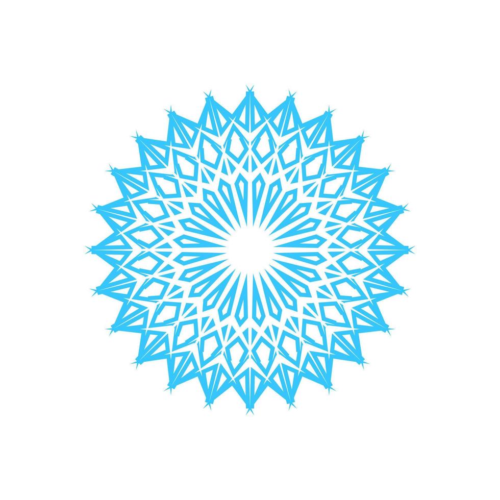 Simple snowflake made of blue lines. Festive decoration for New Year and Christmas, symbol of winter, element for design. Vector illustration