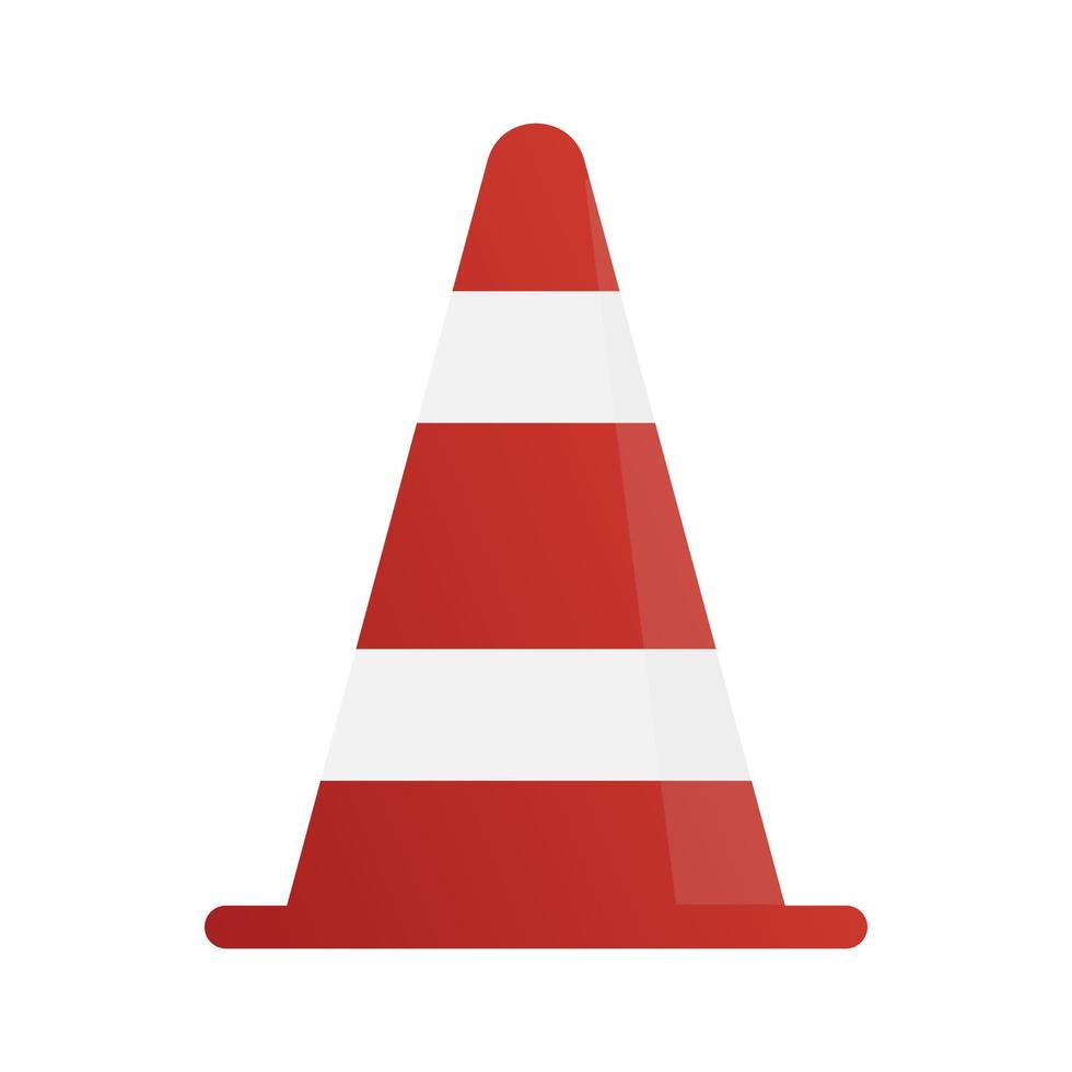 Road traffic cone on white background. Vector illustration. EPS 10.