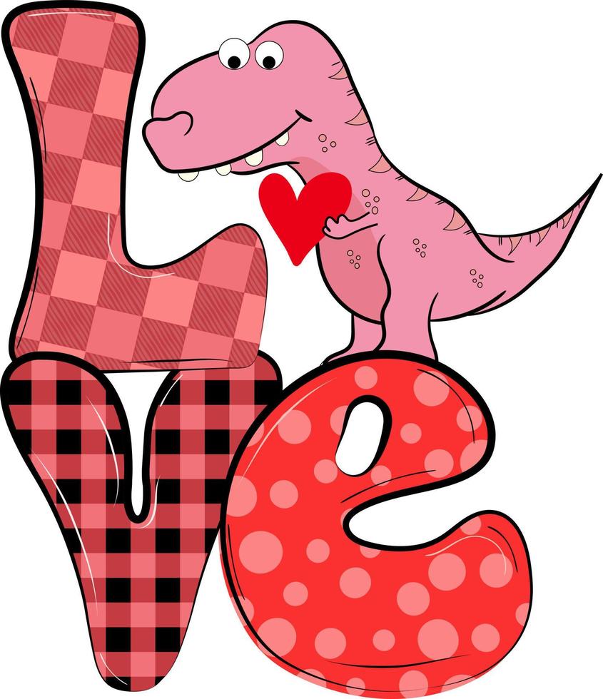 Valentine Dinosaurs Design vector