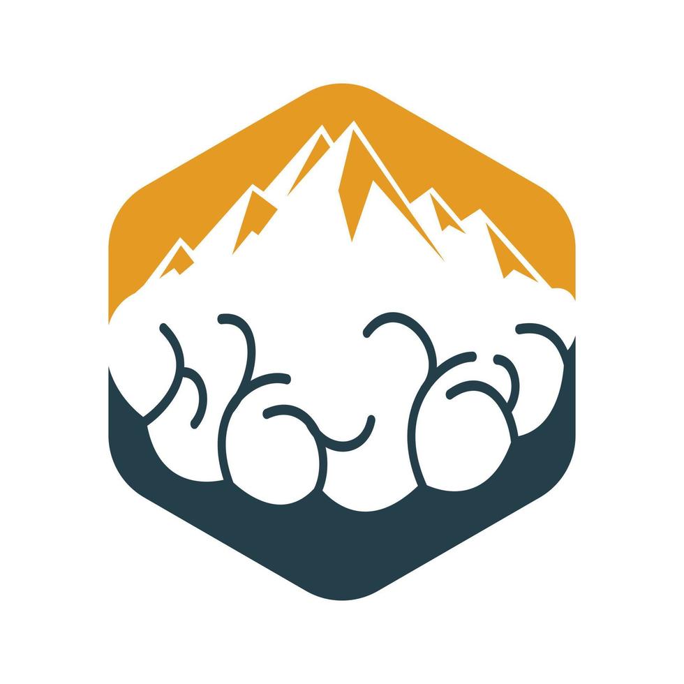 Mountain and Brain combination concept. Peak of brain idea. vector