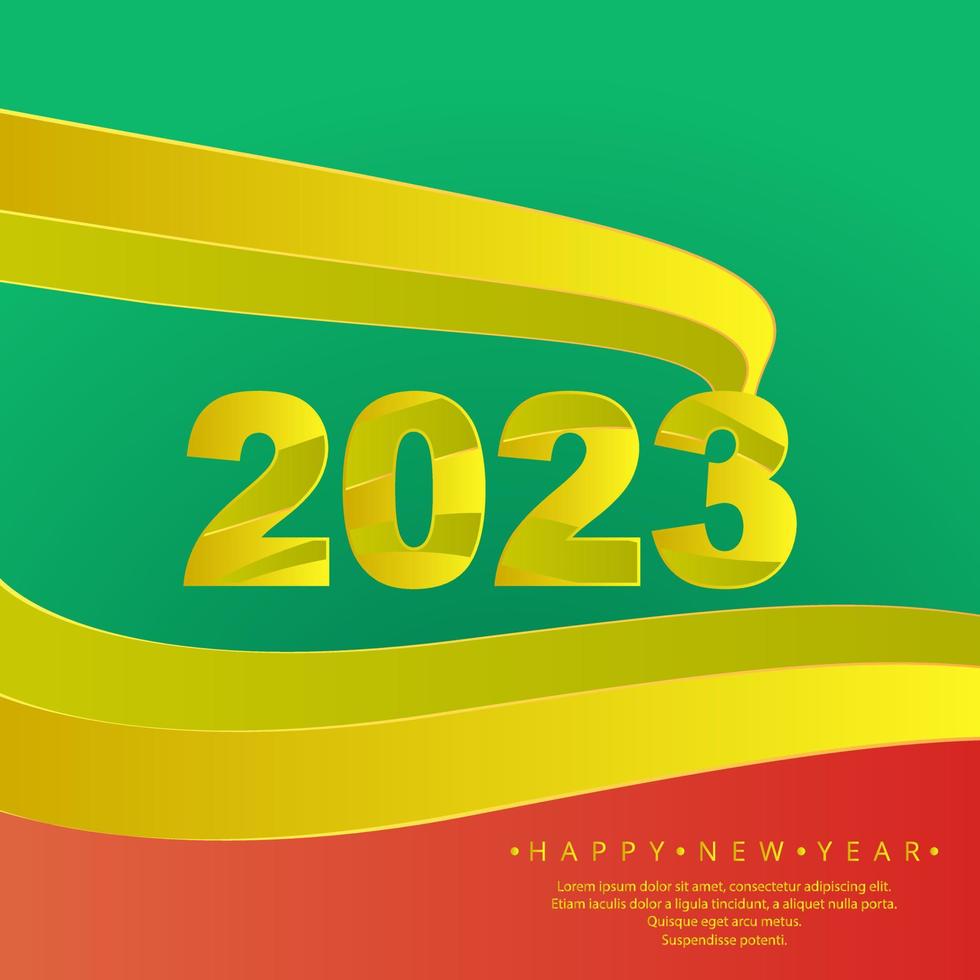 Merry christmas and happy new year 2023 with green and red vector